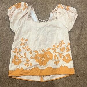 Madewell orange floral top
